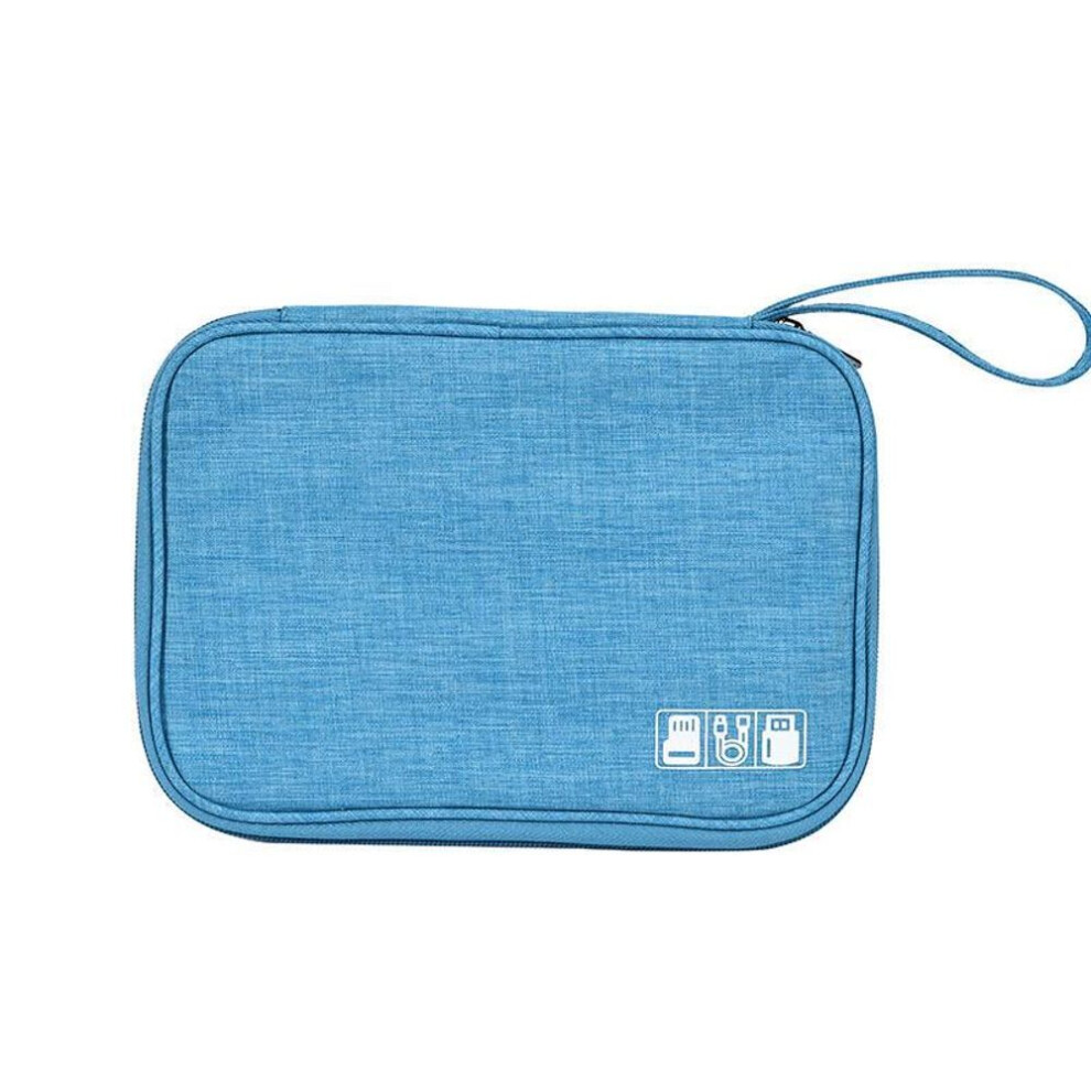 (blue) Cable Organizer Bag Travel Electronic Organizer Electronics Accessories Carrying Case For Charger, Power Bank, Cell Phone, Flash Card, Usb, Cord