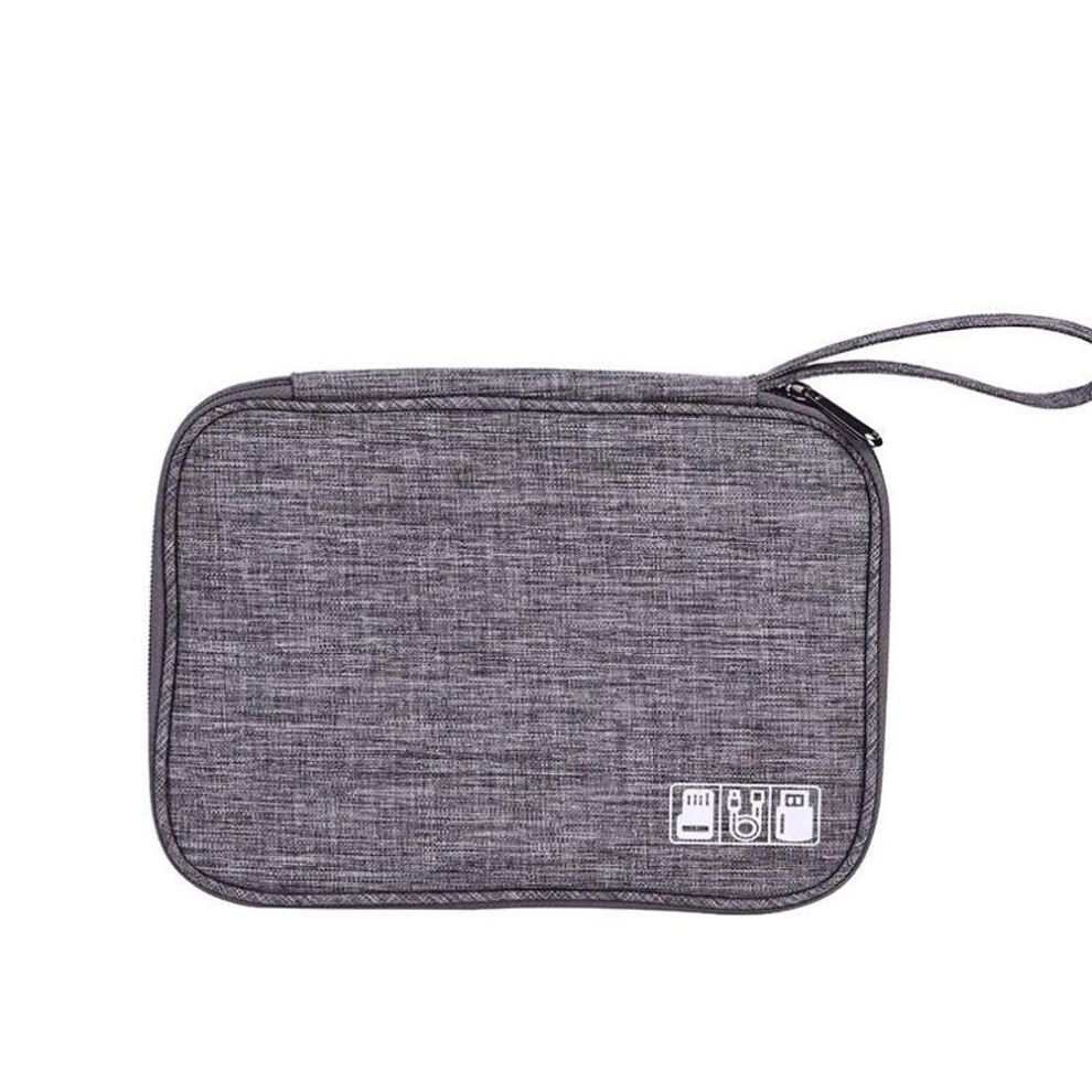 (grey) Cable Organizer Bag Travel Electronic Organizer Electronics Accessories Carrying Case For Charger, Power Bank, Cell Phone, Flash Card, Usb, Cord