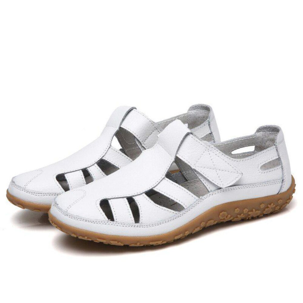 (white, 39) Luxury Retro Women Leather Shoes Slip On Flat Shoes Soft Sole Vintage Shoes Woman Flats New Loafers