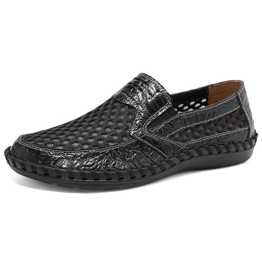 (black, 45) Summer Lightweight Breathable Casual Shoes For Men Sneakers Slip-on Walking Shoes