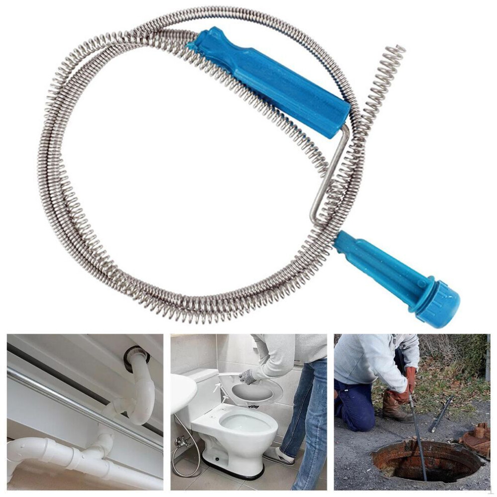(1.4m) Steel Drain Clog Remover Tool Drain Cleaner Hair Catcher Sink Snake Cleaner Drain Auger For Toilet Kitchen Sink Sewer Bathroom Tub - 1.4m