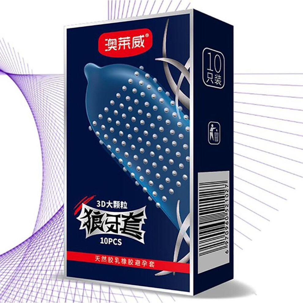 (multicolor) Kob 1box/10pcs Adult Condoms Latex Sensitive Dotted Massage Ribbed Stimulate