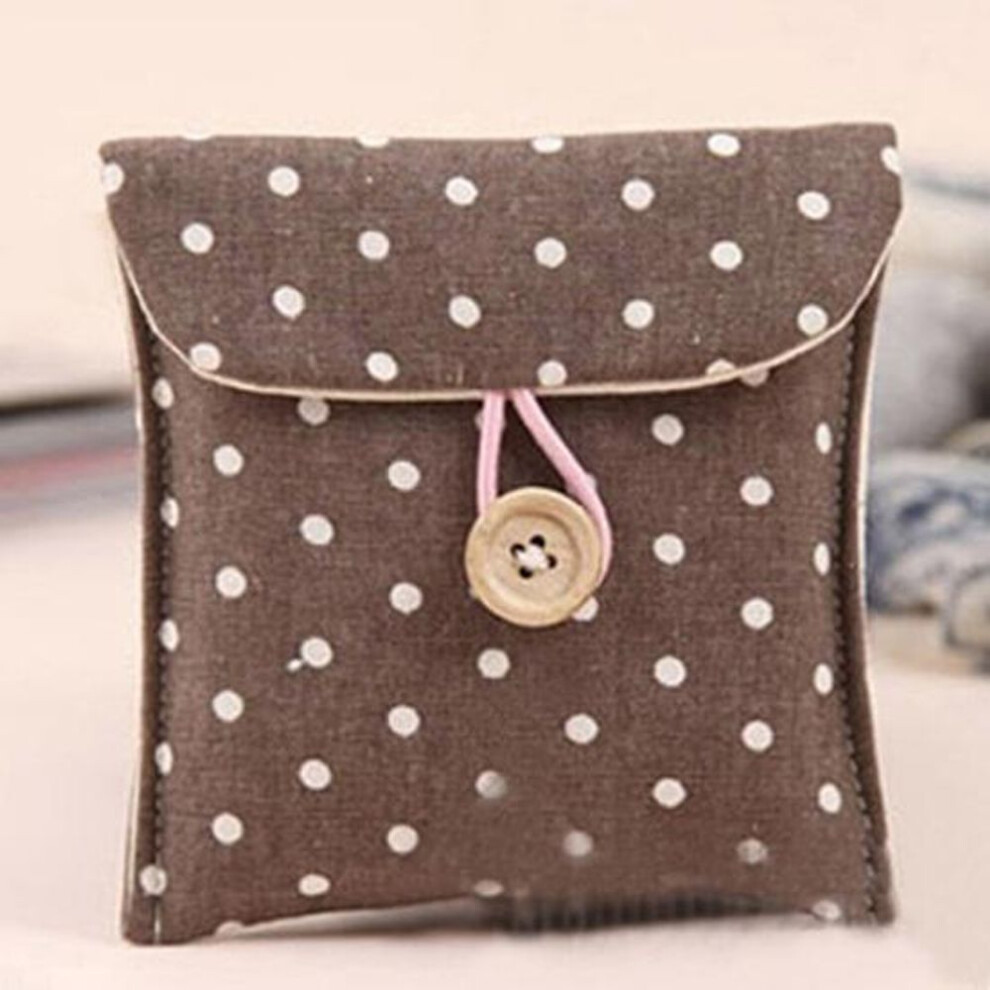 Women&apos;s Portable Polka Dot Storage Pouch Sanitary Napkin Holder Organizer Bag