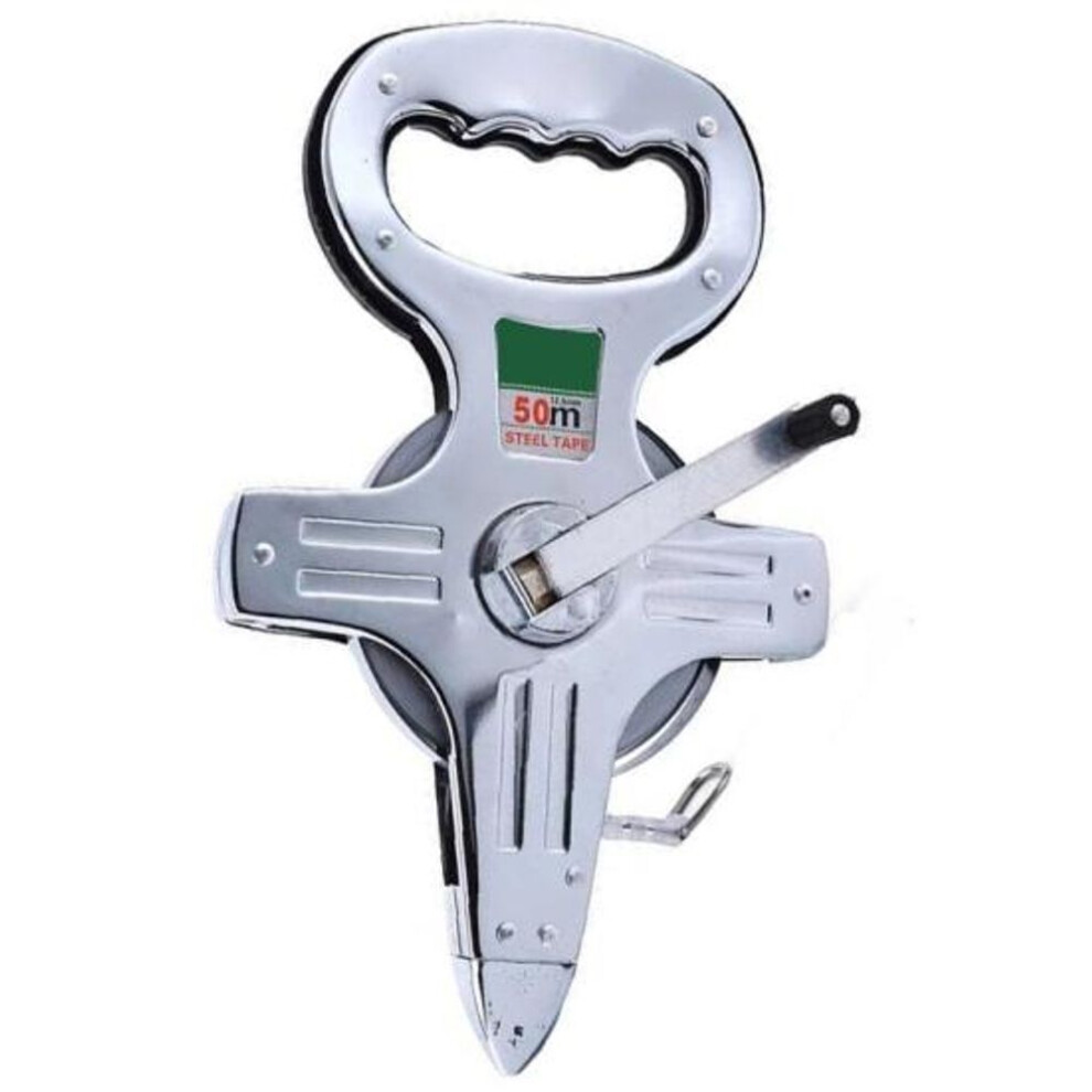 (50m) 30/50/100m Handheld Stainless Steel Frame Ruler Tape Measure Measuring Tool