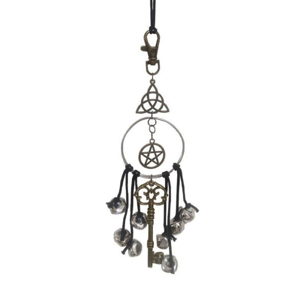 Retro Witch Bells Door Witchcraft Bells Supplies Wiccan Decor Altar Bell Antique Magic Keys For Home Protection Decor