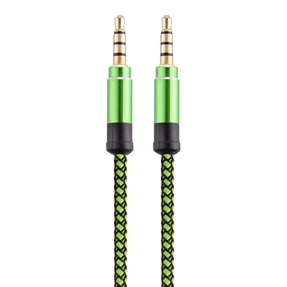 (green, 3m) Braided 3.5mm Stereo 3m Audio Extension Male To Male 1.5m Auxiliary Aux Cable Wholesale