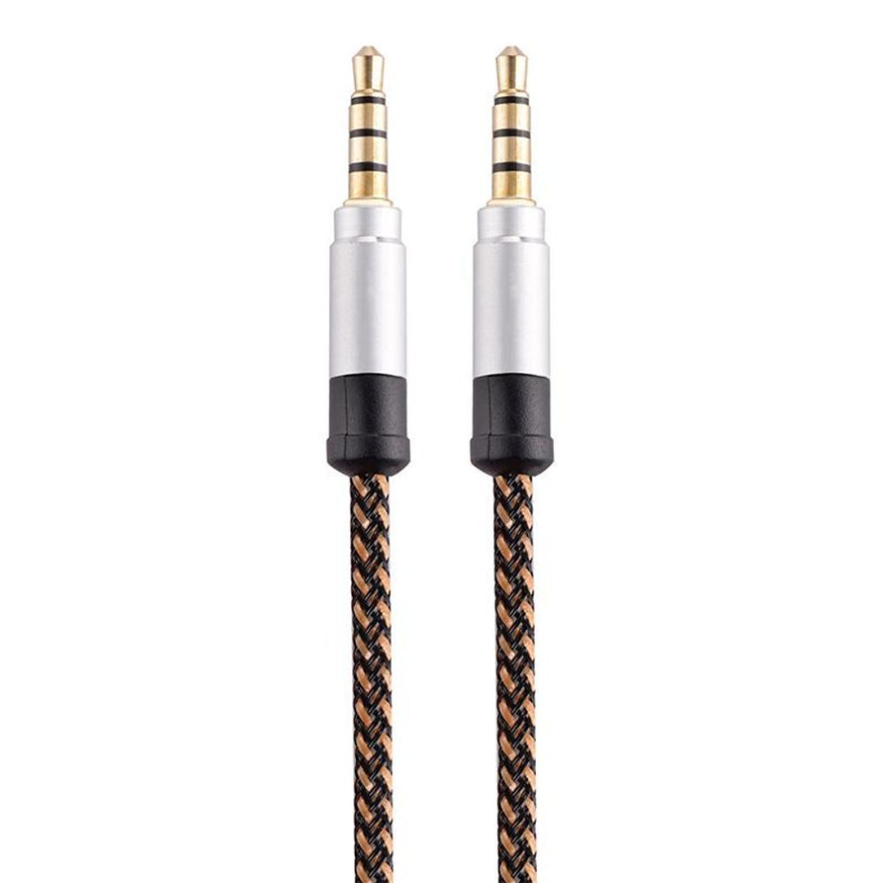(coffee, 1.5m) Braided 3.5mm Stereo 3m Audio Extension Male To Male 1.5m Auxiliary Aux Cable Wholesale