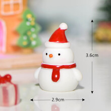 (RedHat Snowman) Christmas Micro Landscape Snowman Resin Crystal Ball Home Decoration Accessories