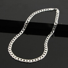(silver, 24") Necklace Fashion Mens Punk Curb Chain 60cm Link