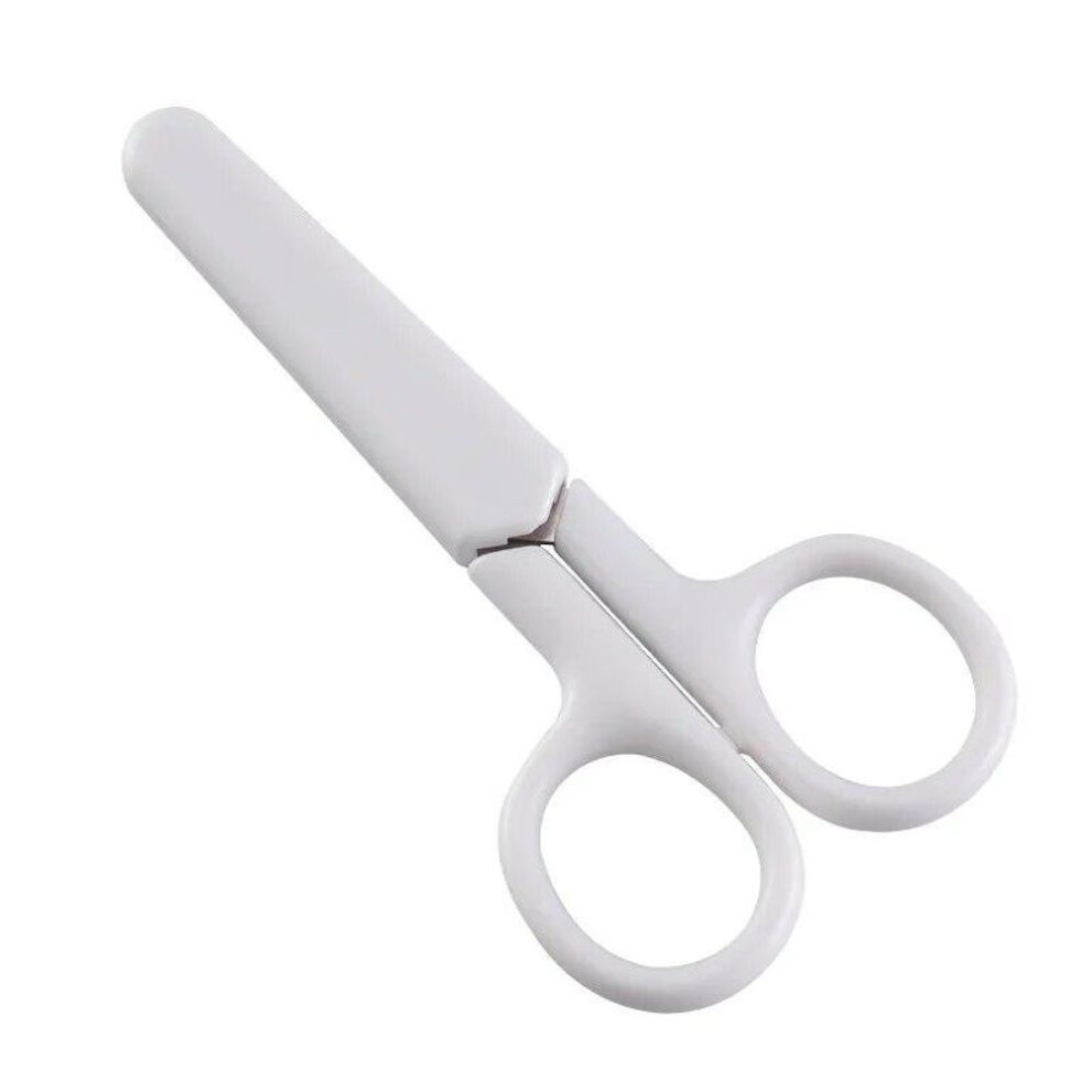 (white) Mini White Color Scissor Ins Style Portable Stainless Steel Blade Cutter For Paper Handwork Stationery Office School Gift