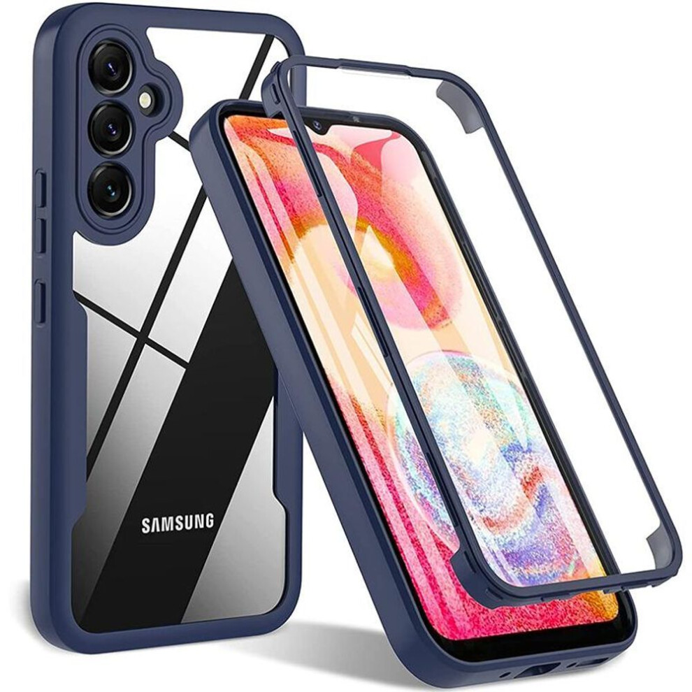 (, Samsung A35) Built-In Screen Protector Case 360 Full Body Protective Cover For Samsung Galaxy Anti-Scratch Shockproof Bumper Phone Case Blue 4013783098009