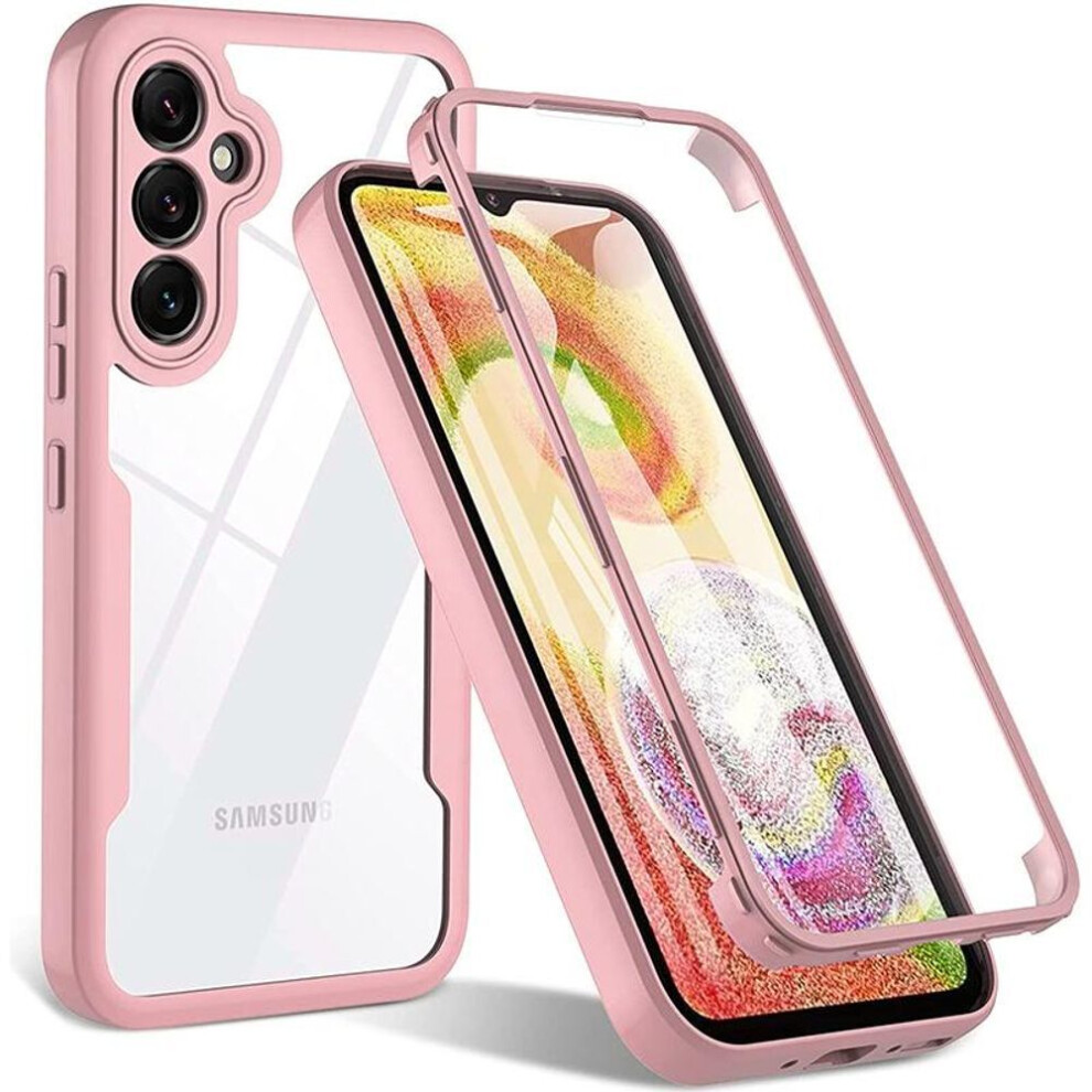 (, Samsung A25) Built-In Screen Protector Case 360 Full Body Protective Cover For Samsung Galaxy Anti-Scratch Shockproof Bumper Phone Case Pink 4013783139924