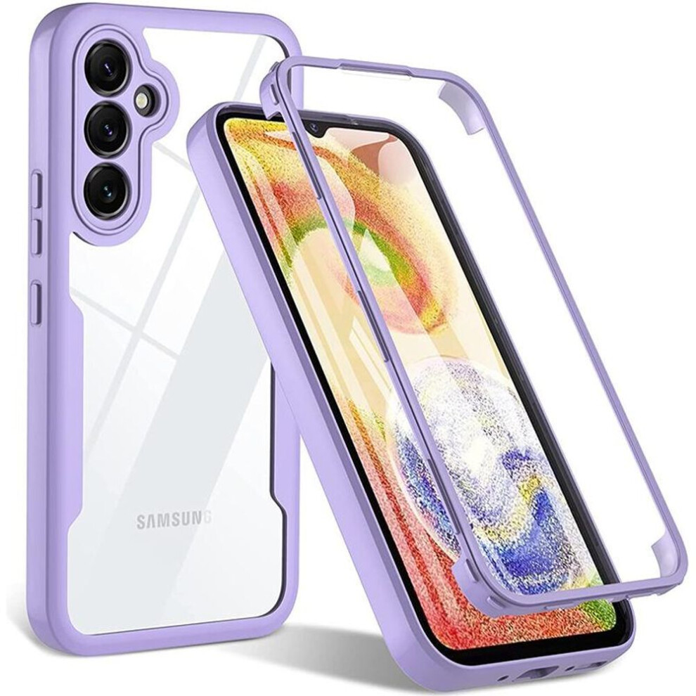 (, Samsung A25) Built-In Screen Protector Case 360 Full Body Protective Cover For Samsung Galaxy Anti-Scratch Shockproof Bumper Phone Case Purple 4013783229298