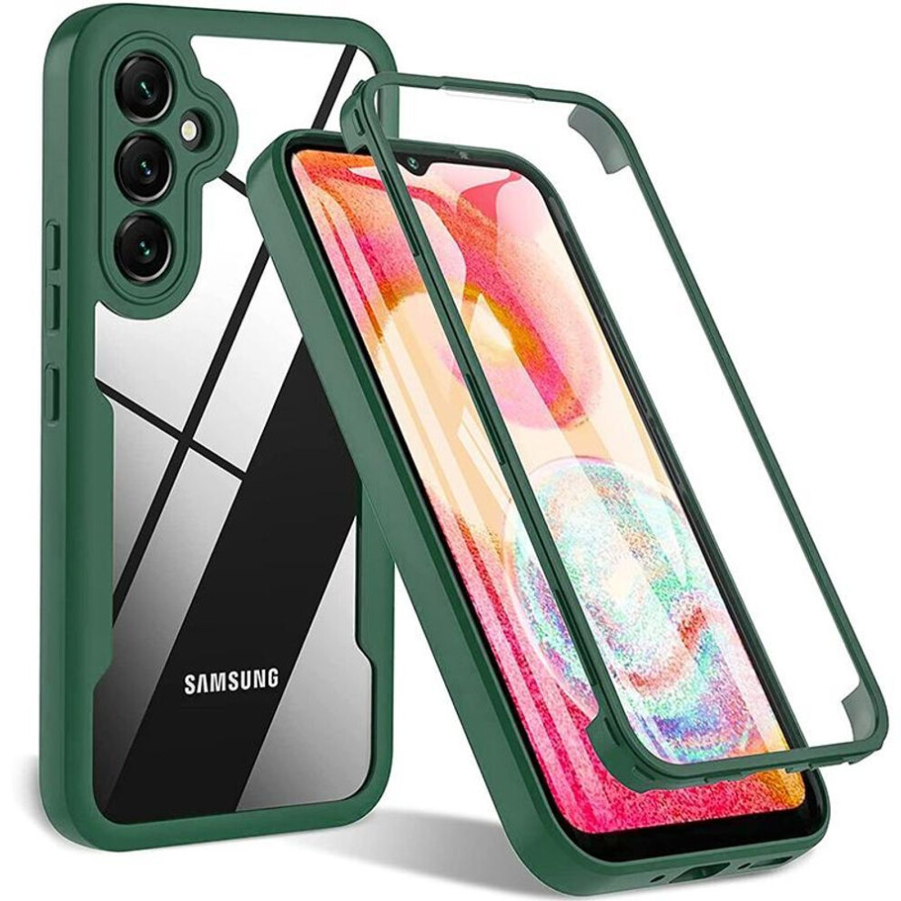 (, Samsung A25) Built-In Screen Protector Case 360 Full Body Protective Cover For Samsung Galaxy Anti-Scratch Shockproof Bumper Phone Case Green 4013783331410