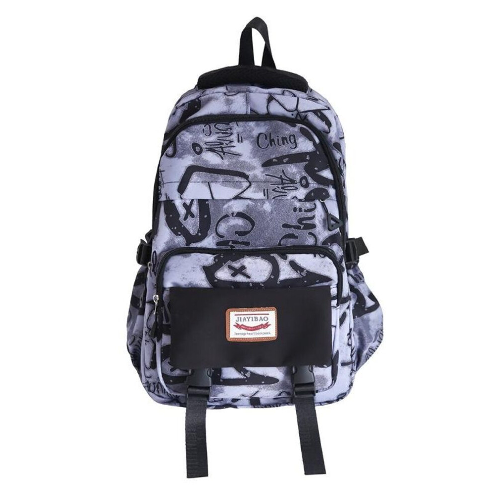 (blue) Backpack Women&apos;s Large Capacity Student Backpack Men&apos;s Bag Junior High School Student Schoolbag