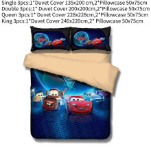 (Cars, Single) Children Single Bedding Quilt Duvet Cover Set Cute Comfortable Cartoons