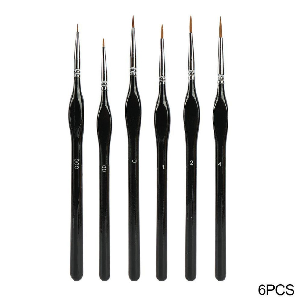 (6pcs/set) 6pcs/set Professional Sable Hair Paint Brush Set Gouache Oil Painting Brush Miniature Art Brushes Art Supplies