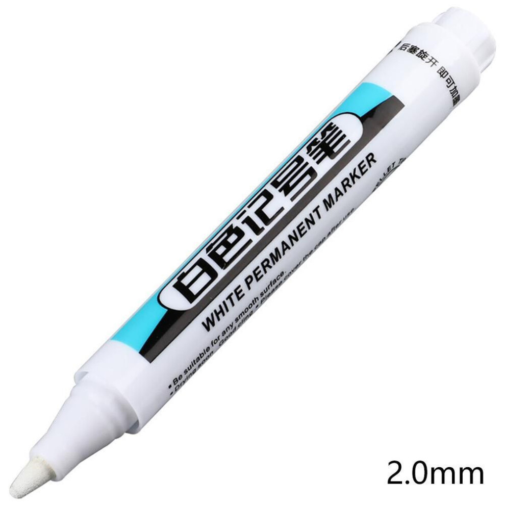 (2.0mm) 0.7/1/2mm White Permanent Paint Pen Acrylic Maker Waterproof Oily Pens