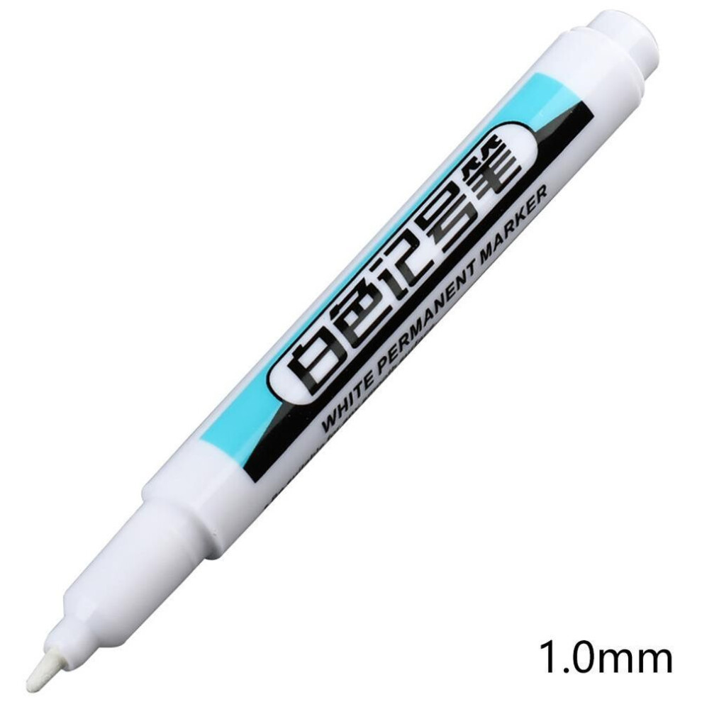 (1.0mm) 0.7/1/2mm White Permanent Paint Pen Acrylic Maker Waterproof Oily Pens