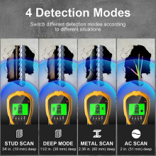 (As show, One size) Wall Detector 4 in 1 Wall Metal Detector with LCD Display Stud Finder, Detector with 9V Battery