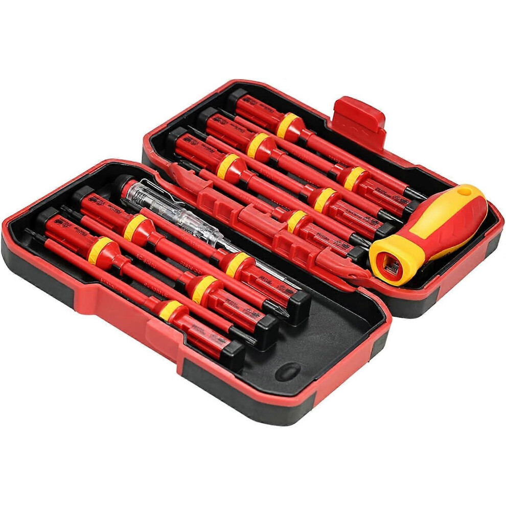 (As Show, One Size) Electrician Screwdriver Kit 13Pcs 1000V Insulated Screwdrivers Set With Electrician Repair Tools 5093442679595