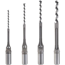 (As show, One size) 4pcs Woodworking Square Hole Drill Bit Kit, 6.4mm/8mm/9.5mm/12.7mm Wood Mortising Chisel Set