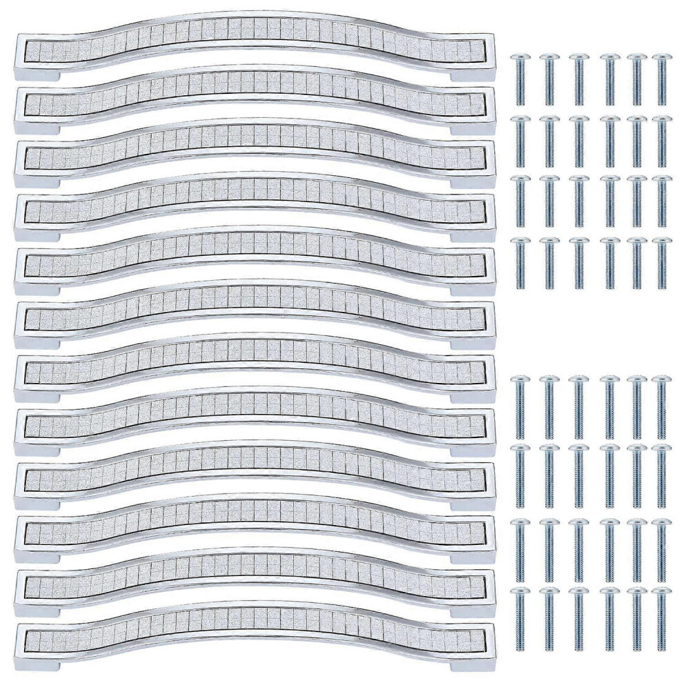 (As Show, One Size) 12Pcs Shiny Crystal Cabinet Pulls, Rhinestone Drawer Pulls, Furniture Door Pulls, 160Mm Hole Distance 5093442649420