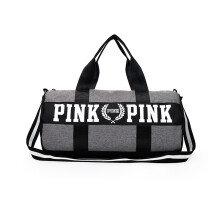 (Grey) Canvas Victorias Pinkpink Yoga Duffle Bag School Holiday Gym Travel