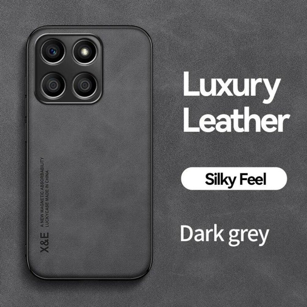 (dark grey, for Honor X8b) Keysion Luxury Leather Case For Honor X8b X8a X8 5g X6 Soft Silicone+pc Shockproof Phone Back Cover For Huawei Honor 70 Lite 5g
