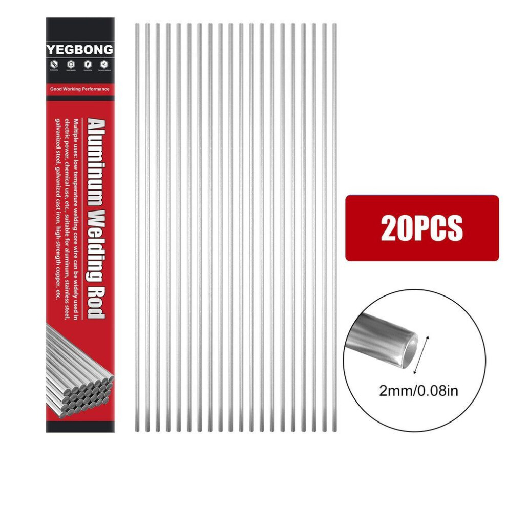 (33cm*2.0mm（20pcs）) 10/20 Pcs Easy Melt Universal Welding Rods Steel Aluminum Copper Iron Metal Weld Cored Welding Wire No Need Powder