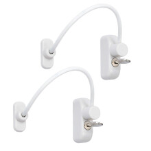(As show, One size) 2pcs Window Door Stay Lock Sliding Door Baby Child Safety Safety Lock Cable Catch Wires with Key in