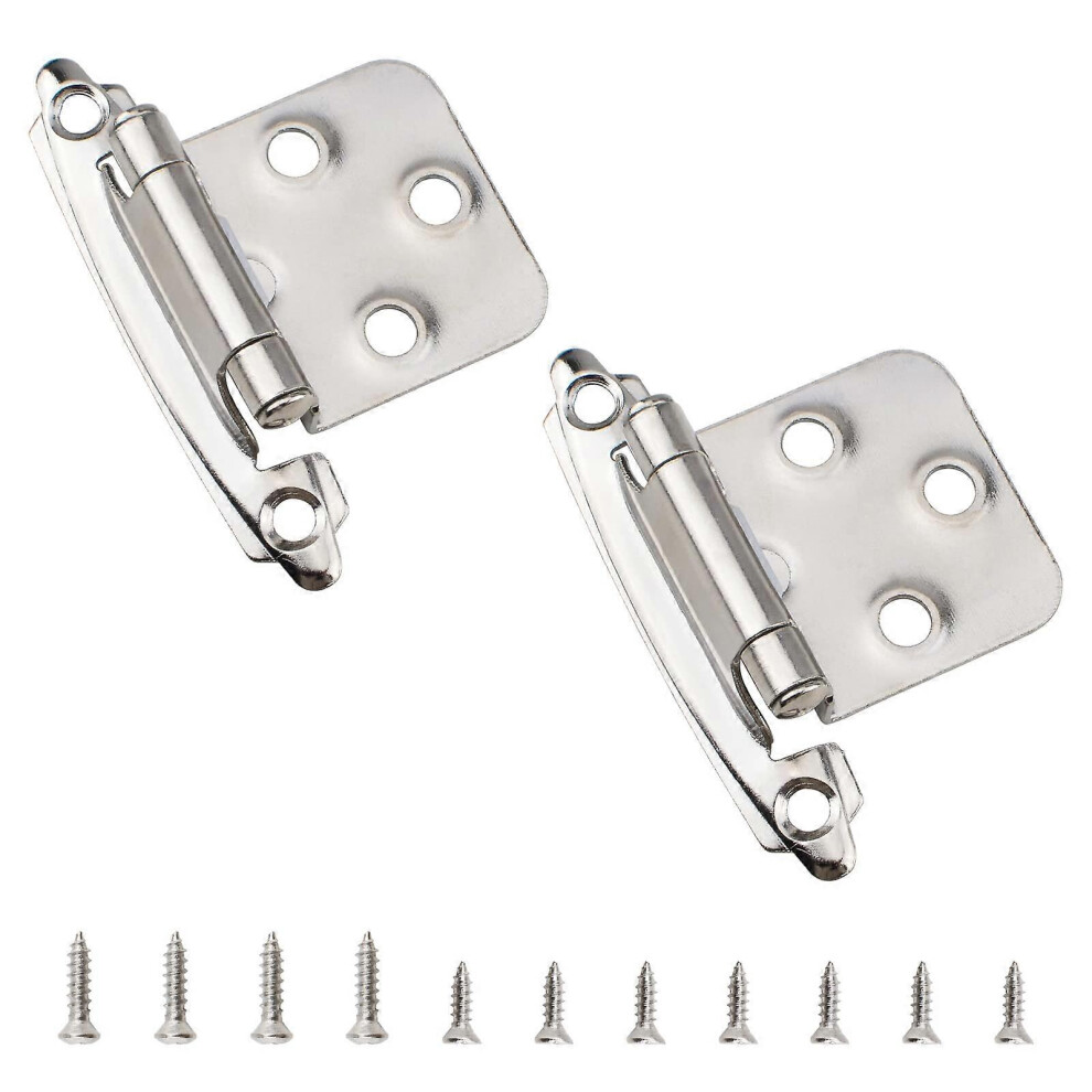 (As Show, One Size) Door Hinges, 1 Pair Hinges For Cabinet, Cupboard, Wardrobe Doors, For Kitchen Cabinet Doors (Silver) 5093442607819