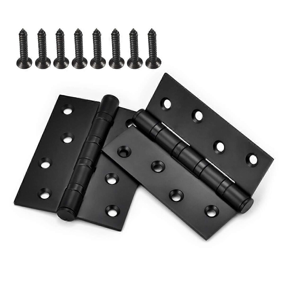 (As Show, One Size) 2 Pcs Hinge Window Hinge Cabinet Door Hinges Screws Stainless Steel Connectors Ball Bearings With Screwsblack100*75Mm 5093442656855