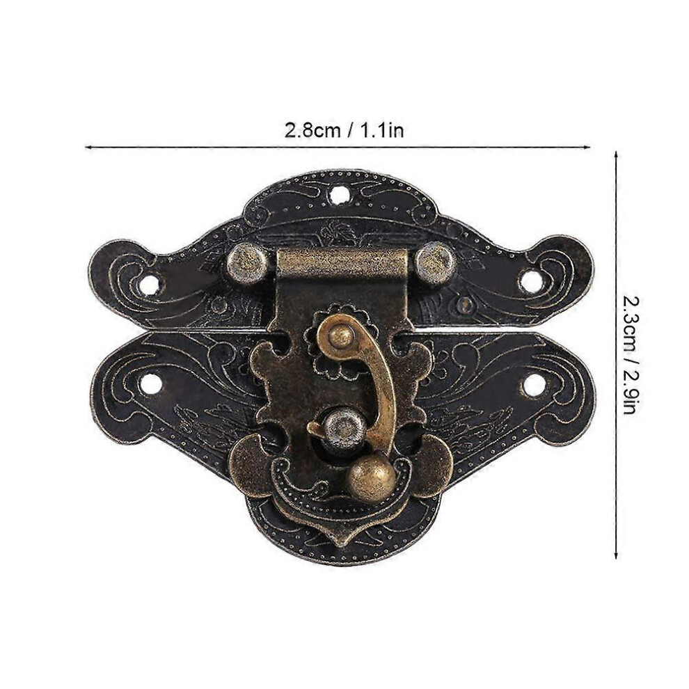 (As Show, One Size) Vintage Antique Latches Embossing Hasp Latch Lock Clasp With Screws For Decorative Cabinet Cupboard Jewelry Box Gift Box (Xxs,8Pcs 5093442657029