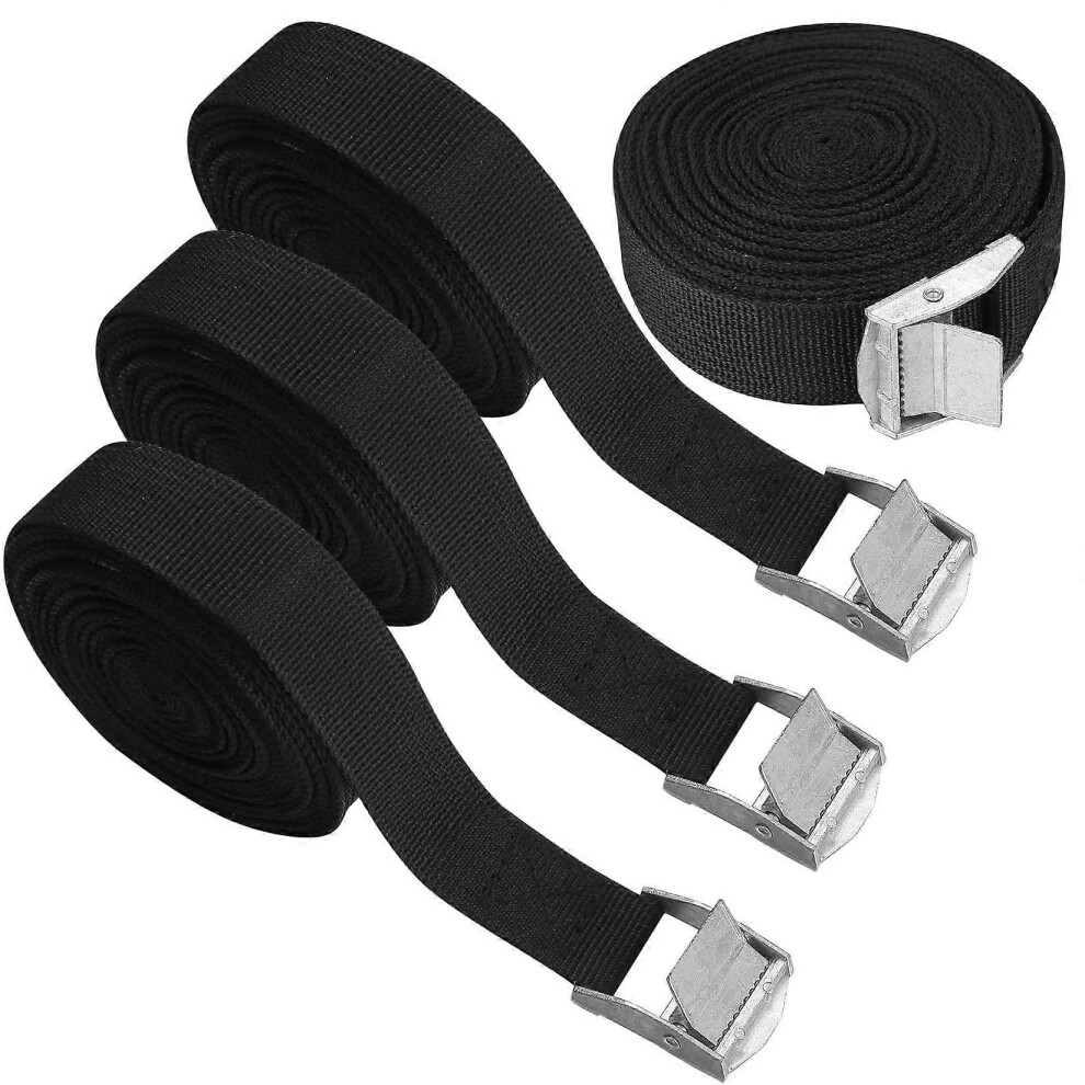 (As Show, One Size) Pieces Ratchet Lashing Straps, Tension Straps, Adjustable Retaining Straps With Buckle For Fixing Motorcycle/Car/Bike Carrier/Lugg 5093442656282