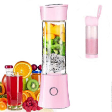 (As show, One size) Portable Juice Blender, Milk Shake, Fruit and Vegetable Juicer, Mixer, 480ml, BPA Free, Mini USB Smoothie Blender, 100W, Christmas Gift for Familypink