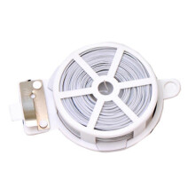 (As show, One size) 50m Multi-Purpose Metal Tying Tie, For Kitchen, DIY, Fasteners, Food Bag, Freezer Bag, Tie Band 1pcs white