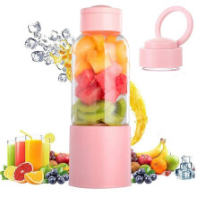 (As show, One size) Portable Blender, Juicer Cup with 450ml 6 Blades BPA Free for Sport and Travel, Mini Blender Blender for Smoothie and Milkshake, Christmas Gift Women