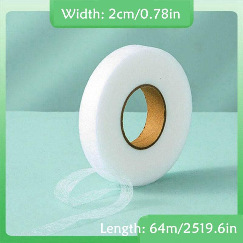 (white, 2cm) 1 Roll 64 Meters Black White Double-sided Interlining Adhesive Fabric Clothes Iron On Hem Tape Interlining Web Diy Sewing Accessories