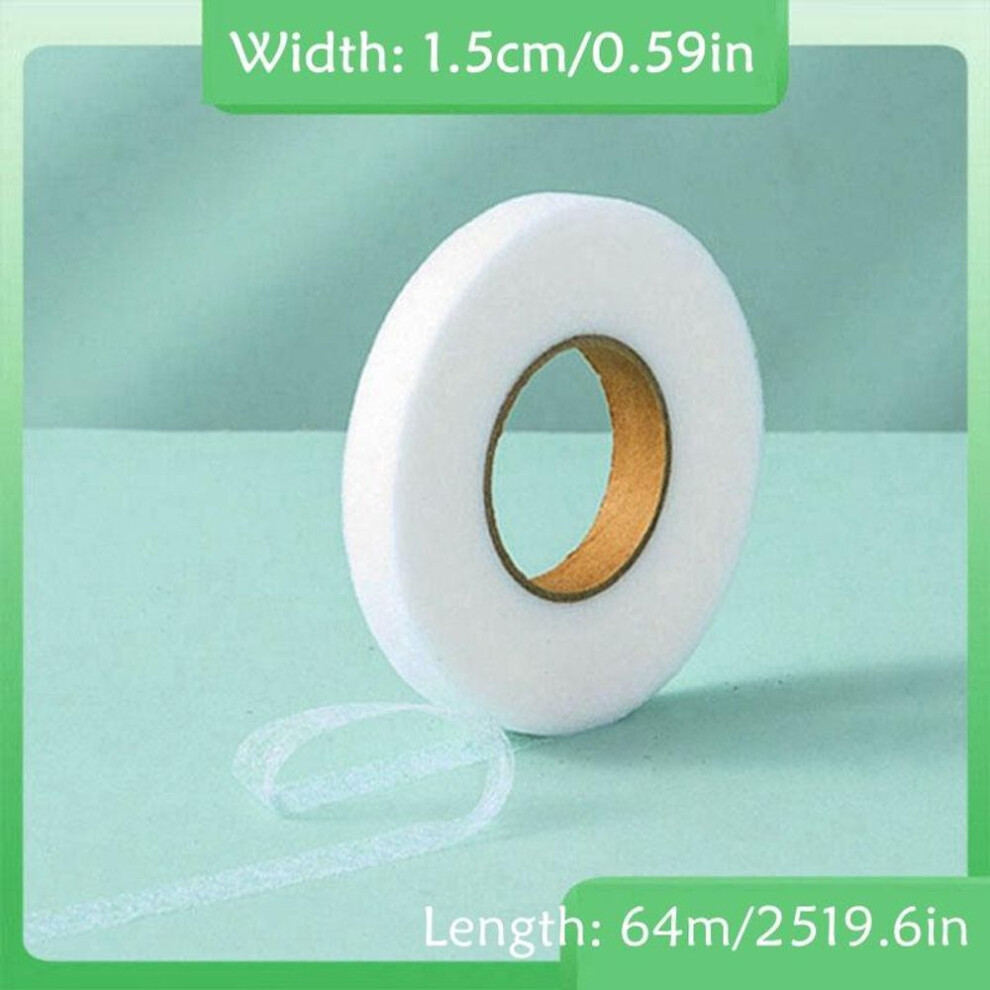 (white, 1.5cm) 1 Roll 64 Meters Black White Double-sided Interlining Adhesive Fabric Clothes Iron On Hem Tape Interlining Web Diy Sewing Accessories