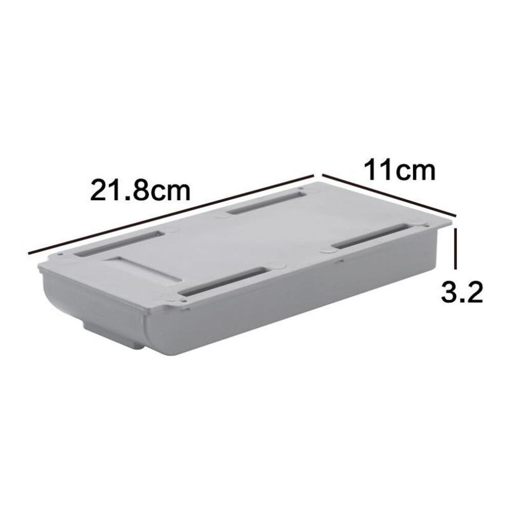 (grey) 1 Pc Self-adhesive Hidden Storage Box Under The Table Makeup Organizer Under Desk Storage Drawer Organizer Box Stationery Storage Lm