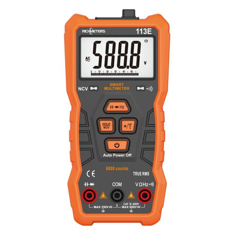 (as the picture, RM113E) NCV Digital Multimeter 6000 Counts Auto Ranging AC/DC Voltage Meter Flash Light Back Light Large