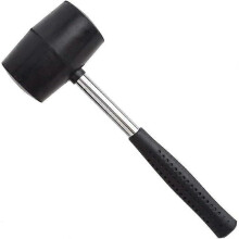 (As show, One size) Rubber Mallet - 12 oz Anti-Slip Stainless Steel Tube Rubber Handle Rubber Head Mallet