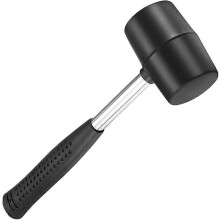 (As show, One size) Rubber Mallet - 8 oz Anti-Slip Stainless Steel Tube Rubber Handle Rubber Head Mallet