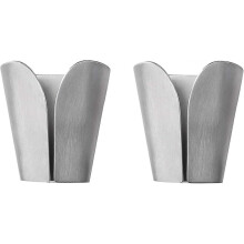 (As show, One size) Kitchen Towel Hooks Self Adhesive Dish Towel Holder Hand Towel Hook Hanger Rustproof Stainless Steel Brushed Finish 2 Pack