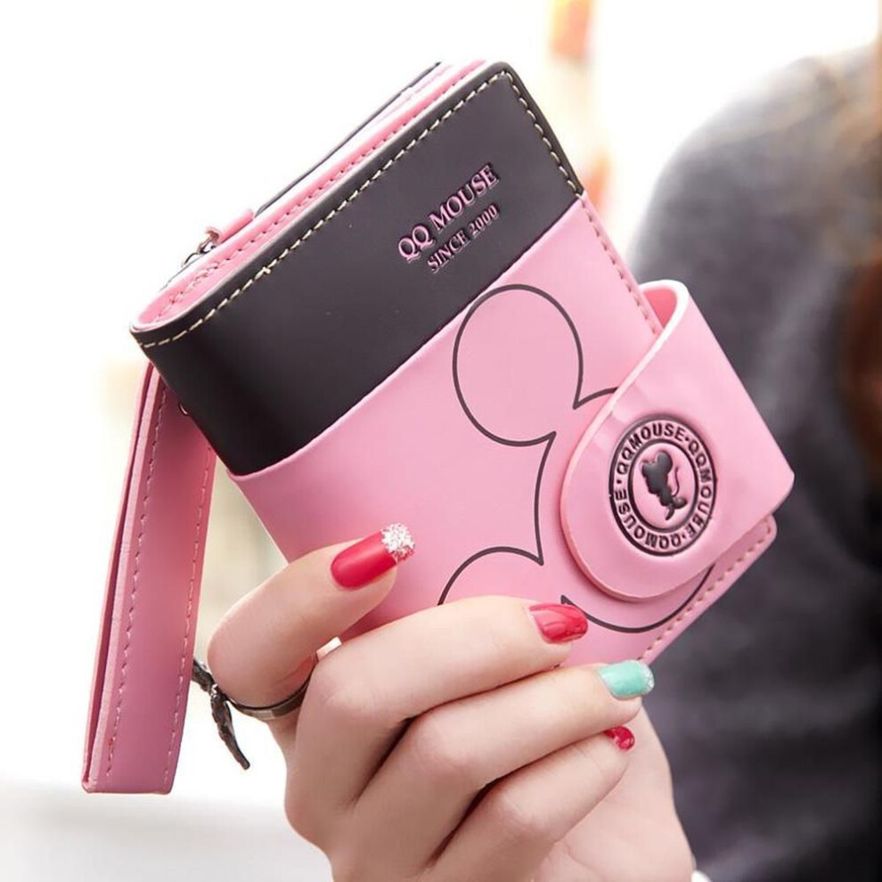 (pink) Women Small Wallet Coin Purse Hasp Card Holder Womens Wallets And Purses Femal