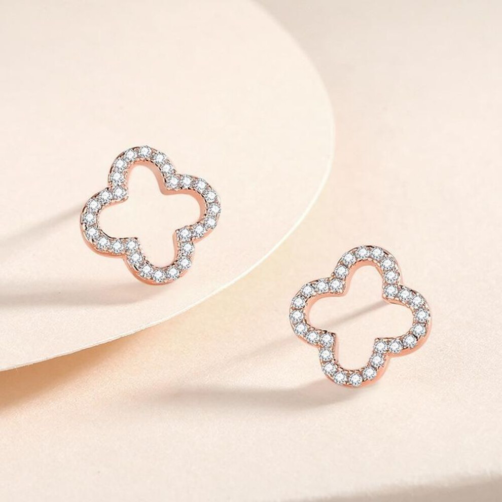 (rose gold) Tancise 925 Sterling Silver Zircon Earrings Drop Earrings For Women Wedding Party Gifts