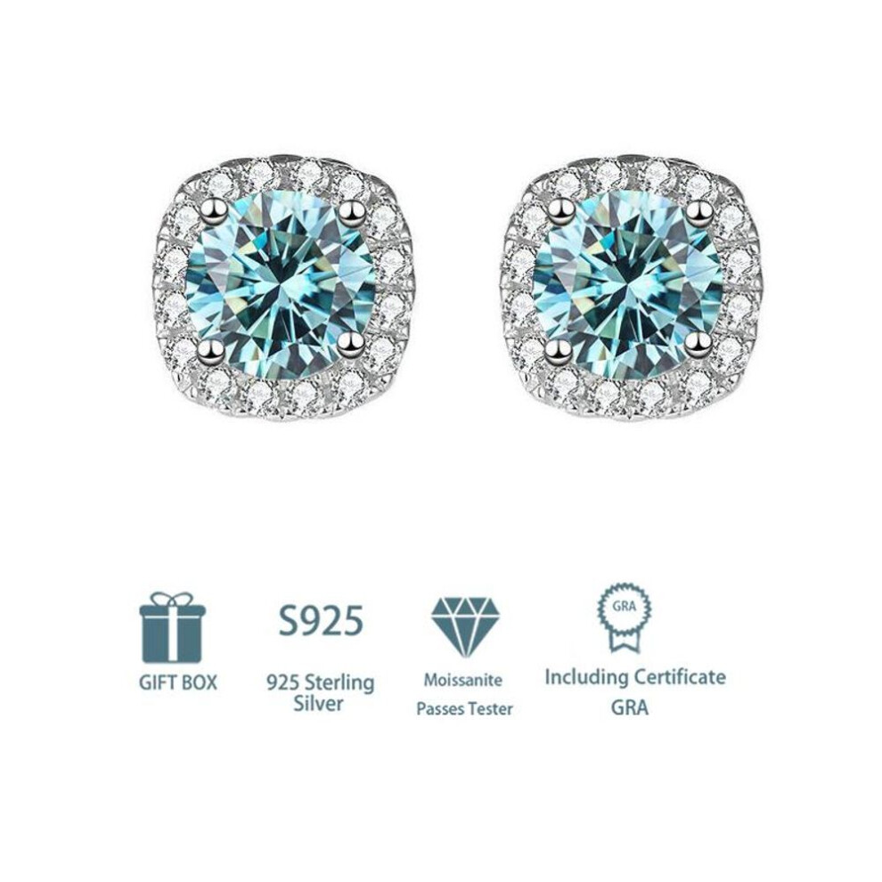 (blue, 0.5CT and 0.5CT) Tancise 925 Sterling Silver Moissanite   Earrings Drop Earrings For Women Wedding Party Gifts