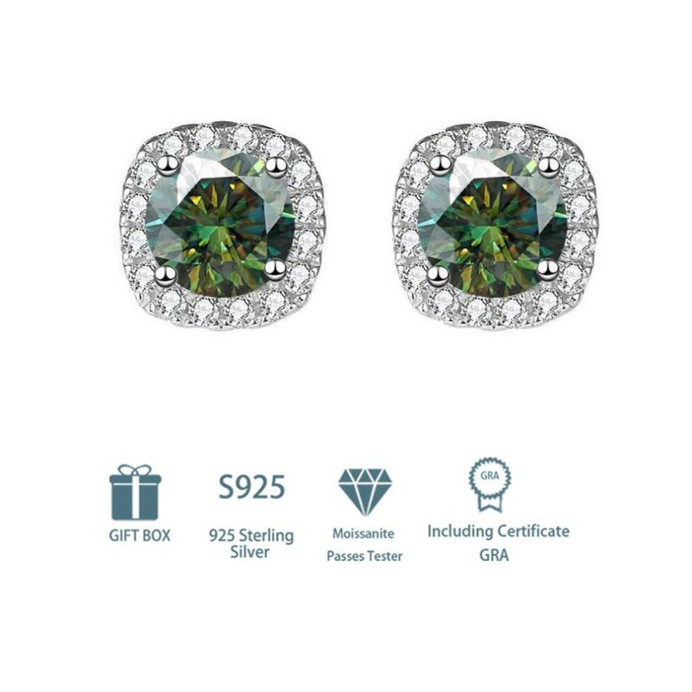 (dark green, 0.5CT and 0.5CT) Tancise 925 Sterling Silver Moissanite   Earrings Drop Earrings For Women Wedding Party Gifts