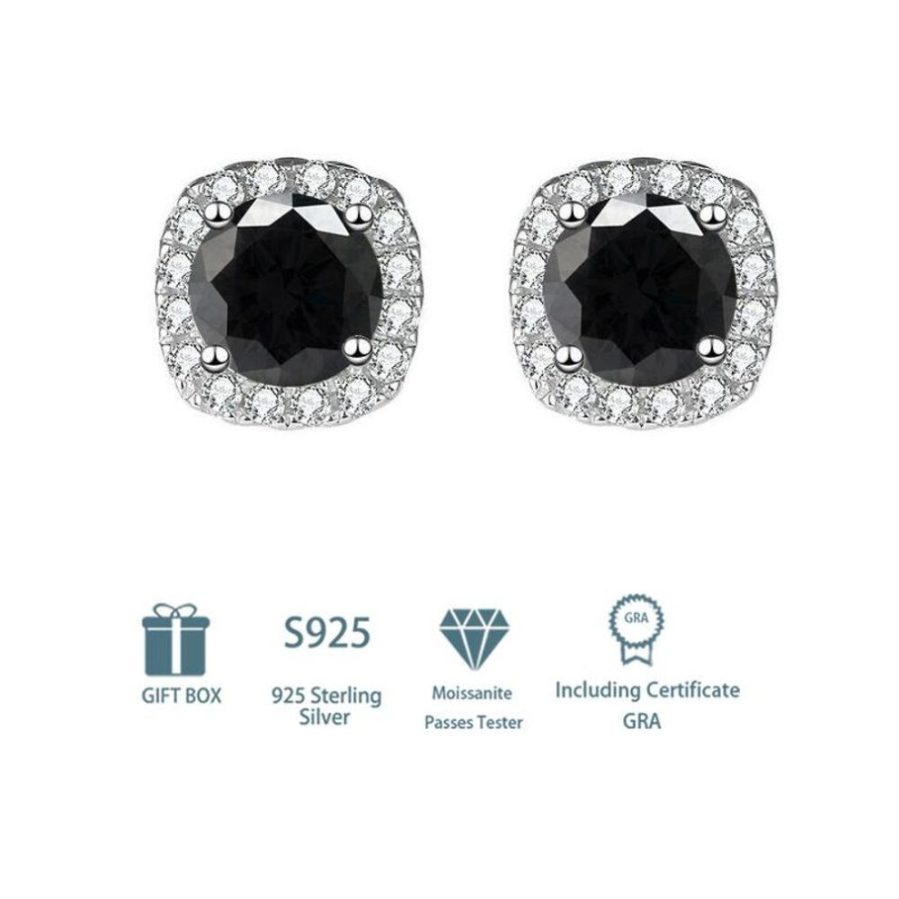 (black, 0.5CT and 0.5CT) Tancise 925 Sterling Silver Moissanite   Earrings Drop Earrings For Women Wedding Party Gifts